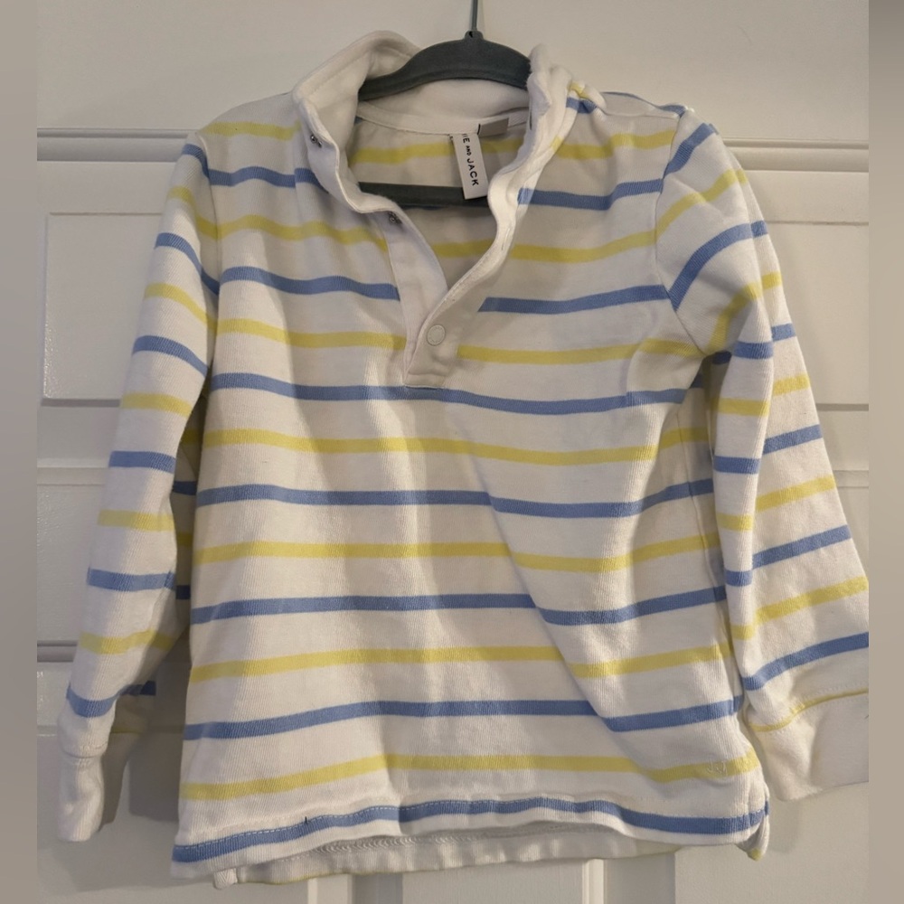 Janie and Jack Striped Sweater - White, Blue, Yellow